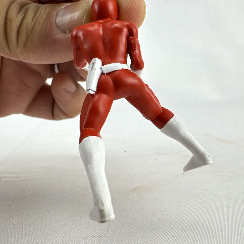 Hasbro 2021 Mighty Morphin Power Rangers Red and Yellow Ranger PVC mini figures standing in battle poses