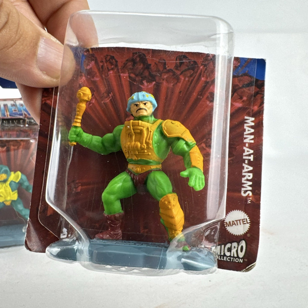Mattel Masters of the Universe Micro Collection Mer-Man and Man-At-Arms blister-carded mini figures