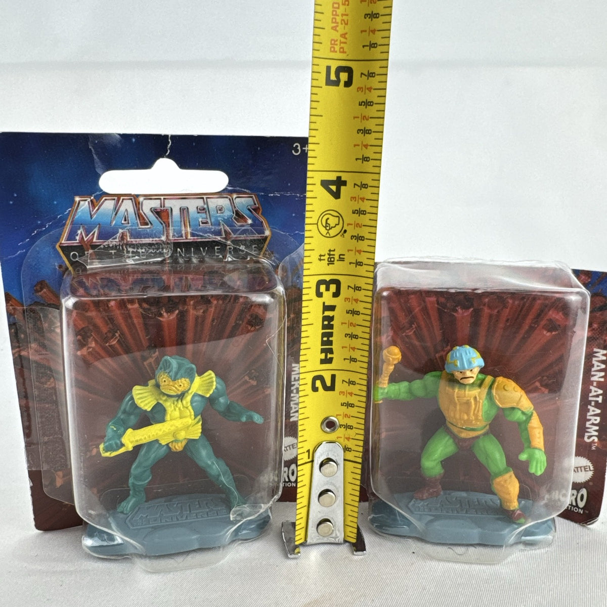Mattel Masters of the Universe Micro Collection Mer-Man and Man-At-Arms blister-carded mini figures