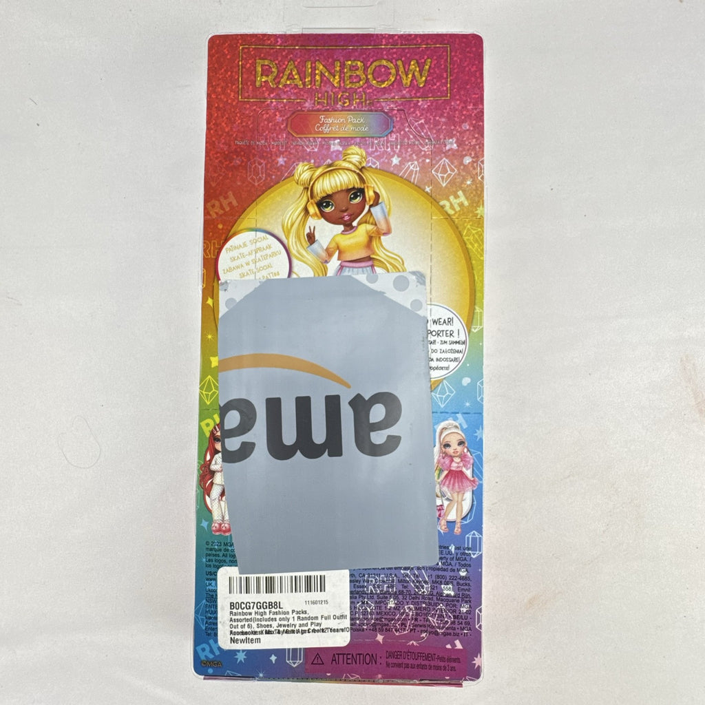 Rainbow High Skate Social fashion pack with crop top, shorts, and roller skates in original packaging