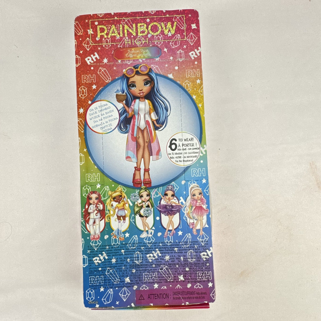 Rainbow High Pool Day Fashion Pack 6-piece doll swimwear outfit sealed in original packaging