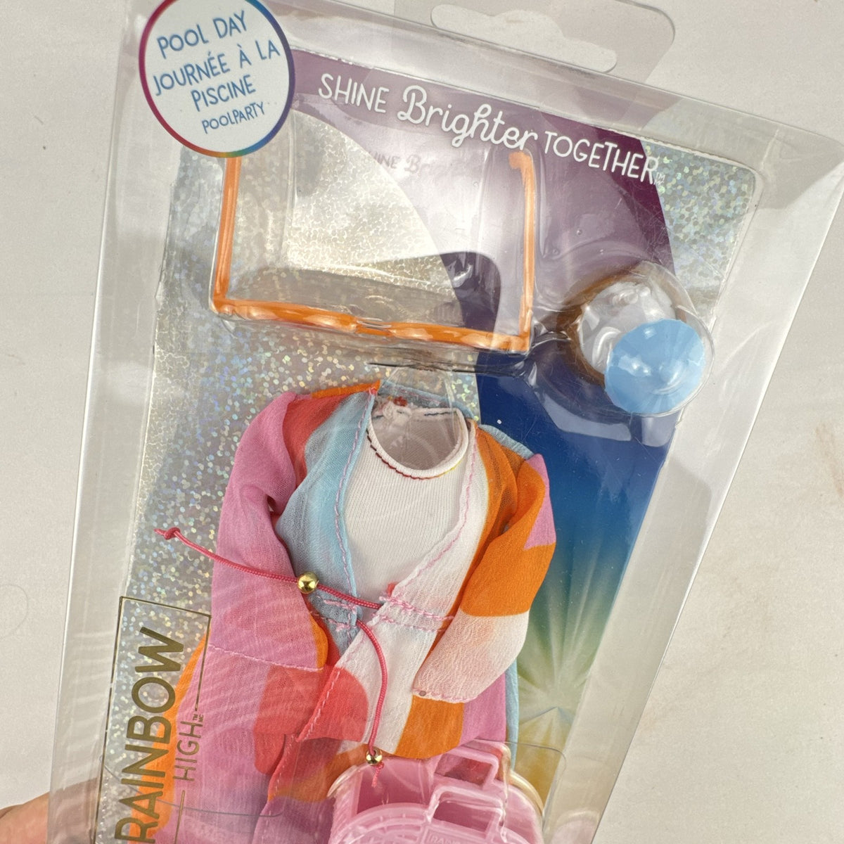 Rainbow High Pool Day Fashion Pack 6-piece doll swimwear outfit sealed in original packaging