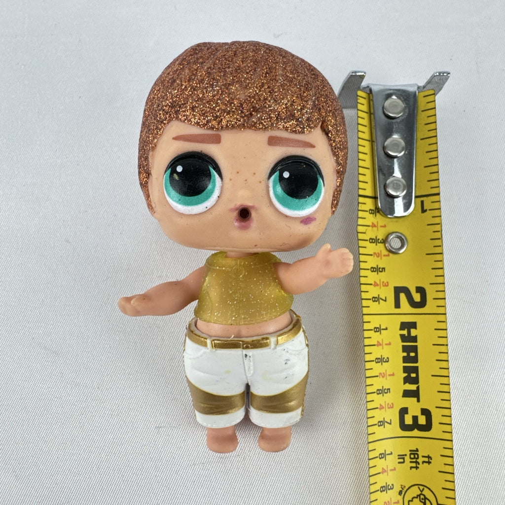 MGA L.O.L. Surprise! Boys His Royal High-Ness doll with glitter hair and gold outfit
