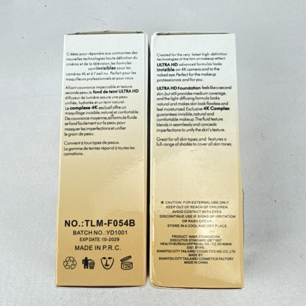 Two bottles of TLM Color Changing Liquid Foundation with SPF 15 in original packaging