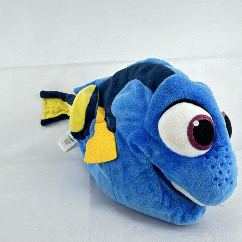 Disney Store Finding Dory 14-inch blue tang fish plush stuffed toy with yellow tracking tag