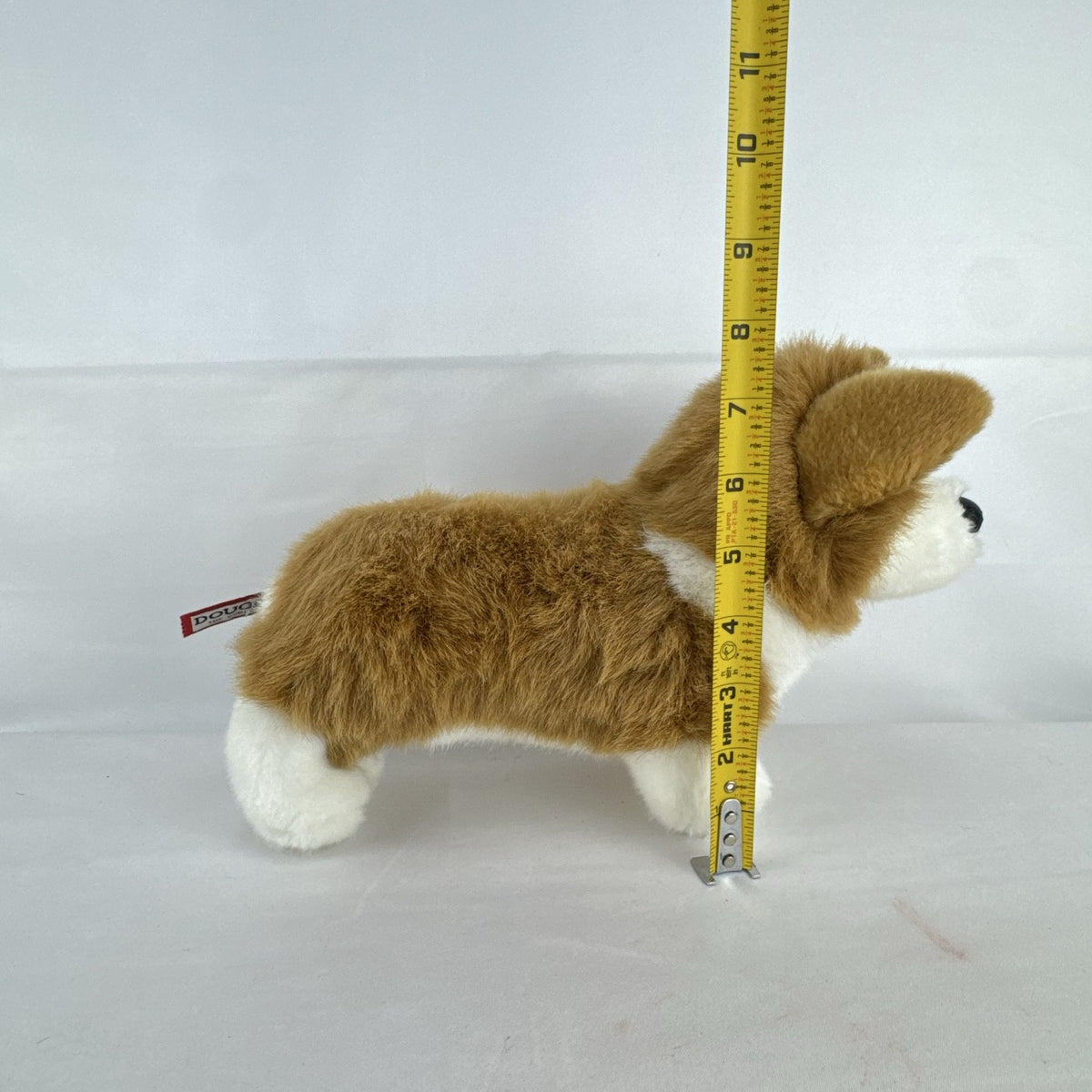 Douglas Welsh Corgi 10-inch standing plush dog in tan and white