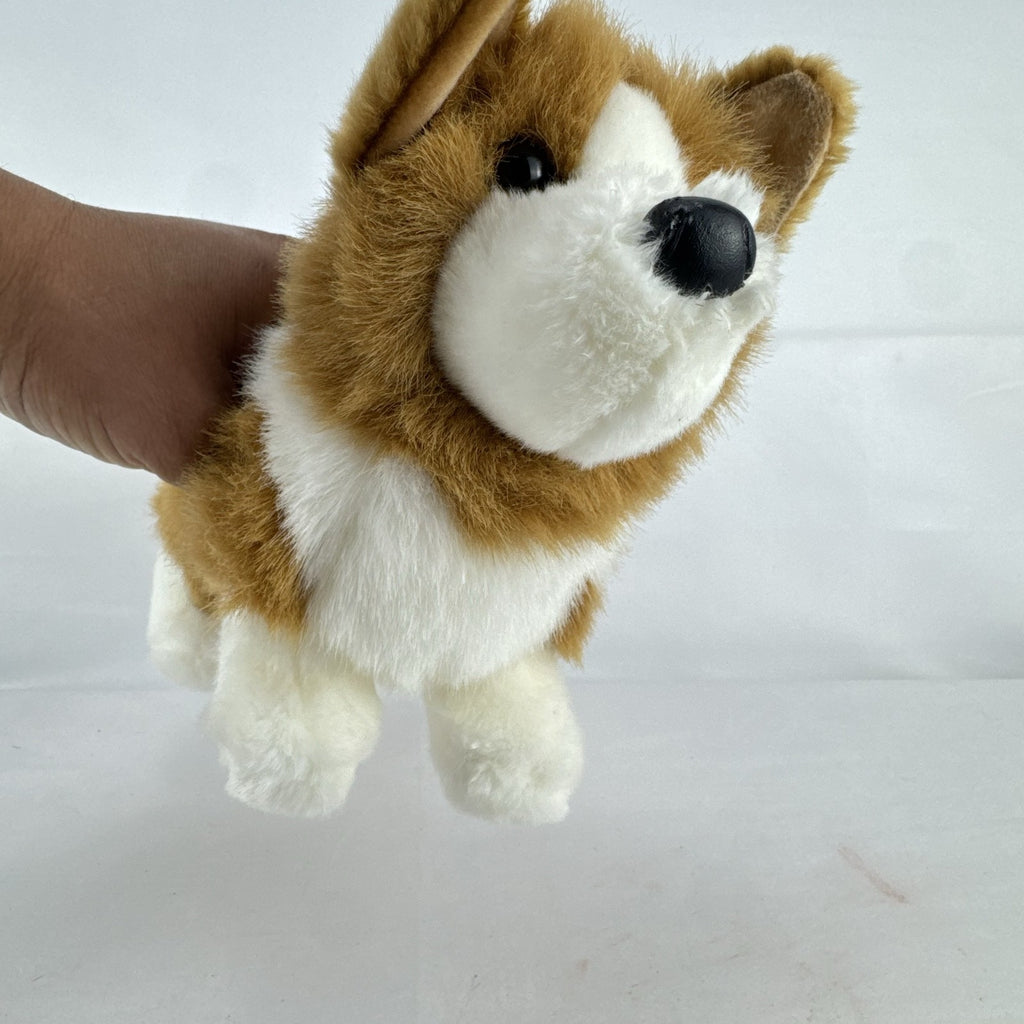 Douglas Welsh Corgi 10-inch standing plush dog in tan and white
