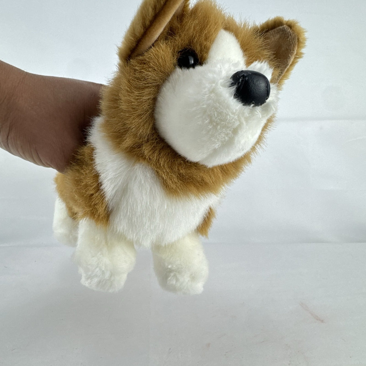 Douglas Welsh Corgi 10-inch standing plush dog in tan and white