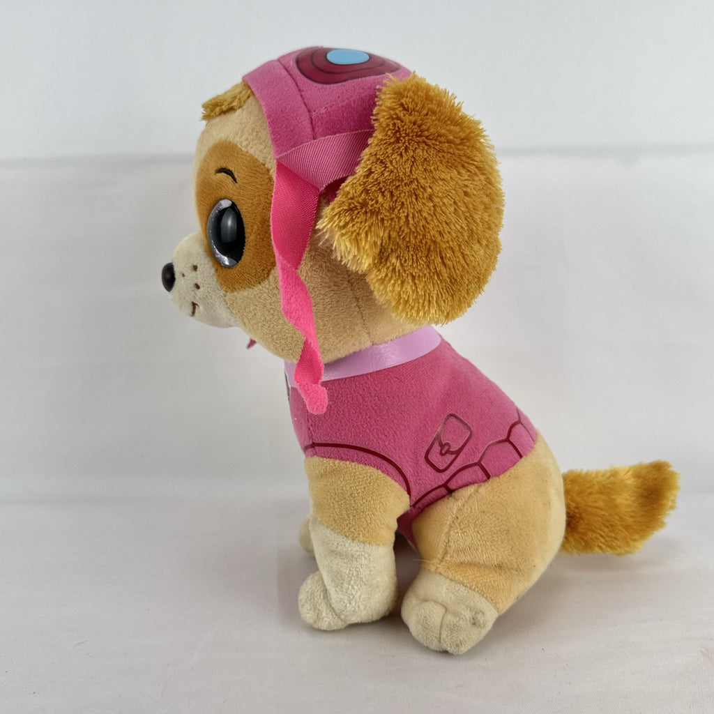 Ty PAW Patrol Beanie Boos Skye plush dog in pink aviator suit with pink glitter eyes
