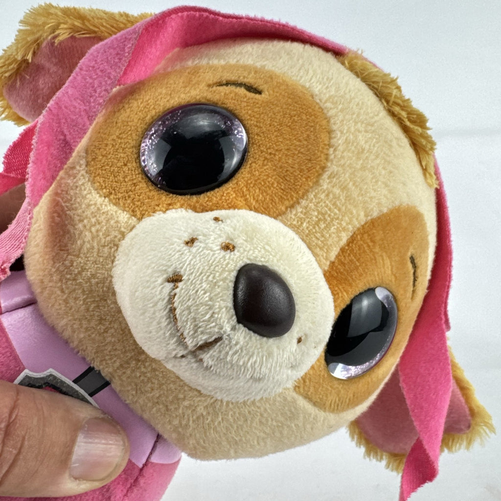 Ty PAW Patrol Beanie Boos Skye plush dog in pink aviator suit with pink glitter eyes