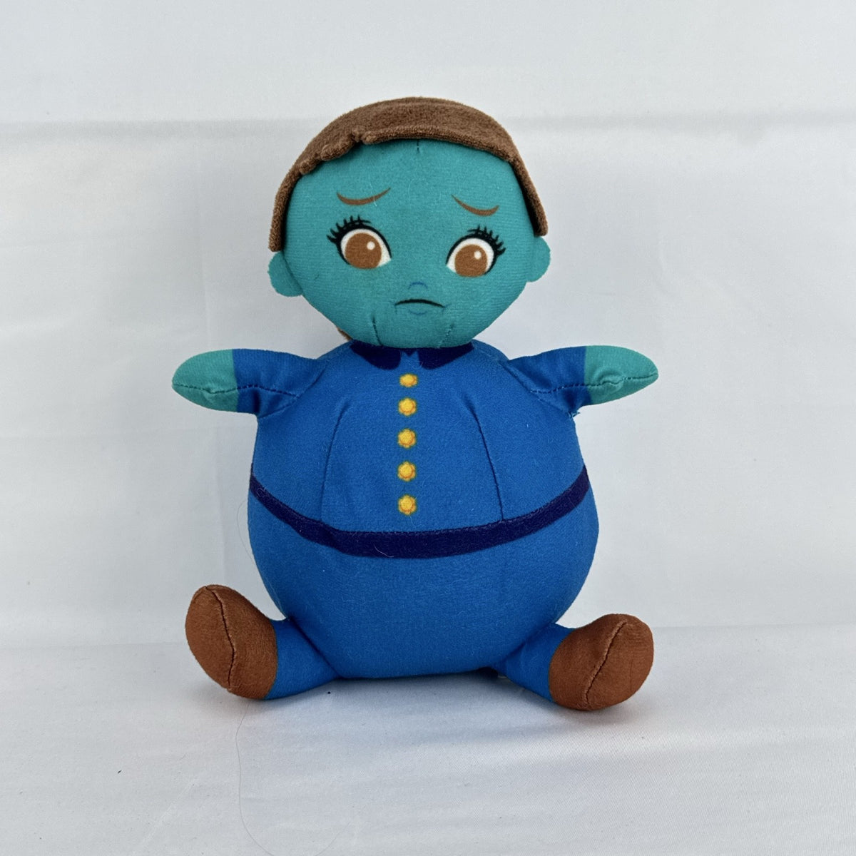 Toy Factory 8-inch Willy Wonka Violet Beauregarde blueberry plush doll in blue tracksuit