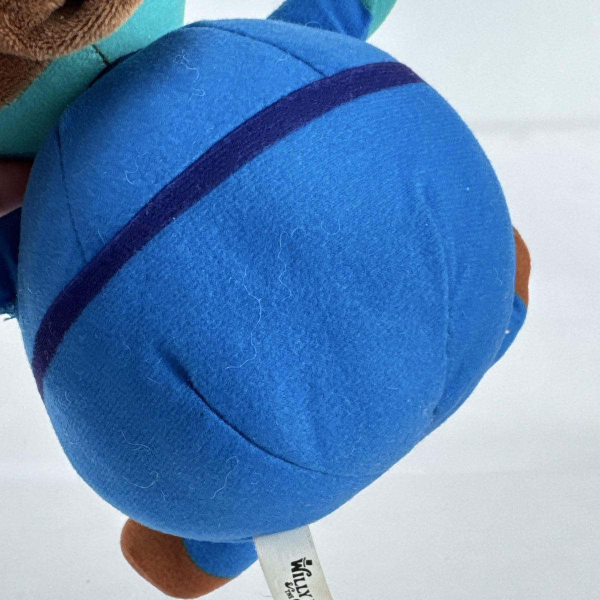 Toy Factory 8-inch Willy Wonka Violet Beauregarde blueberry plush doll in blue tracksuit