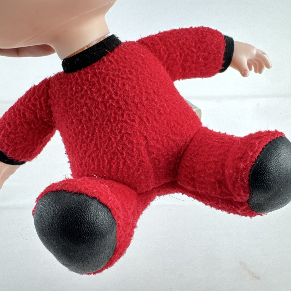 Disney Incredibles Jack-Jack plush doll with vinyl head and rooted hair in a red superhero suit