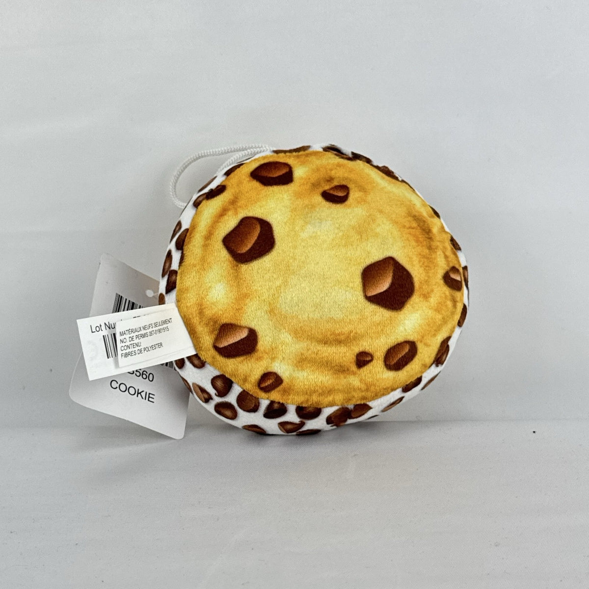 Classic Toy Co. 5-inch chocolate chip cookie ice cream sandwich plush with big blue eyes and hanging loop
