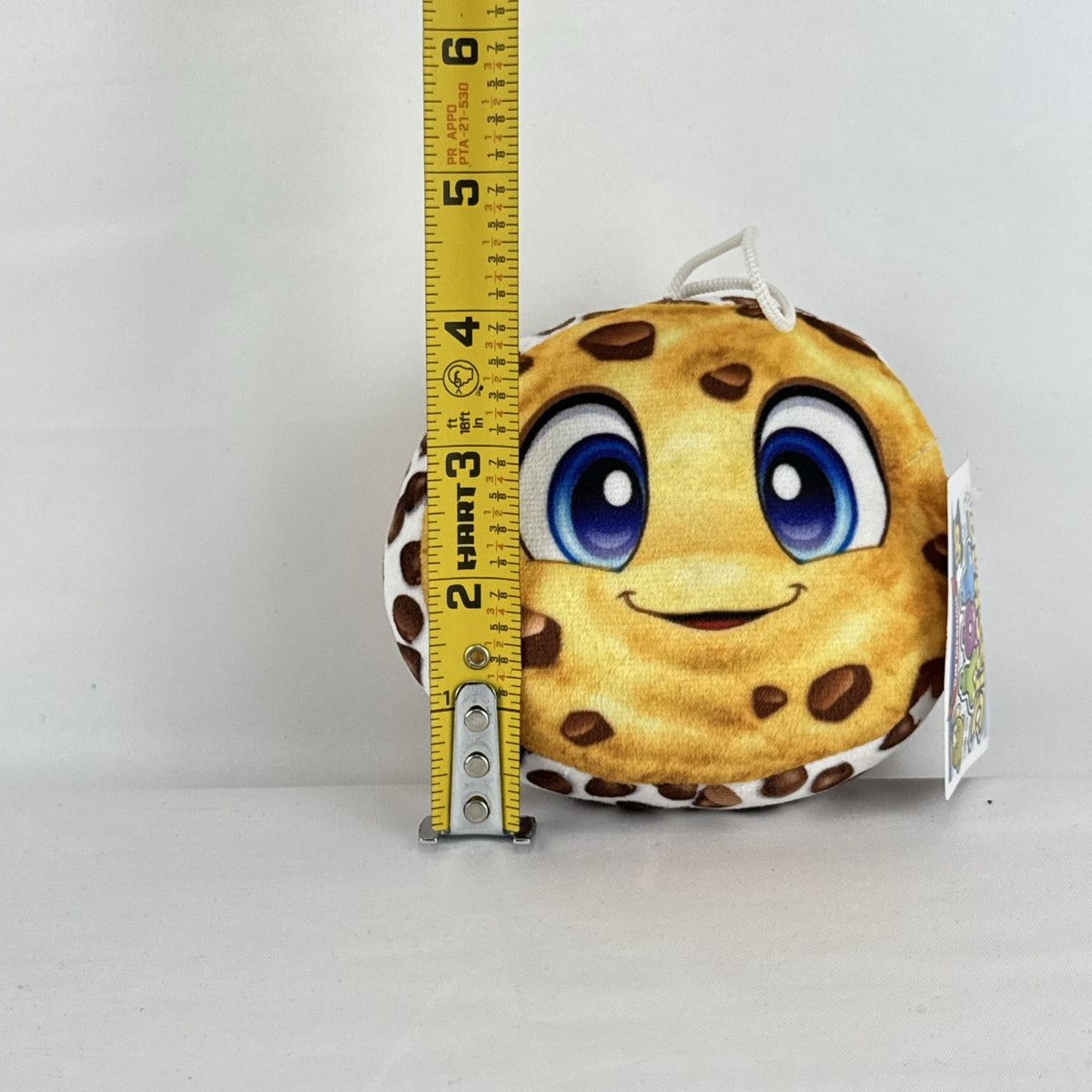 Classic Toy Co. 5-inch chocolate chip cookie ice cream sandwich plush with big blue eyes and hanging loop