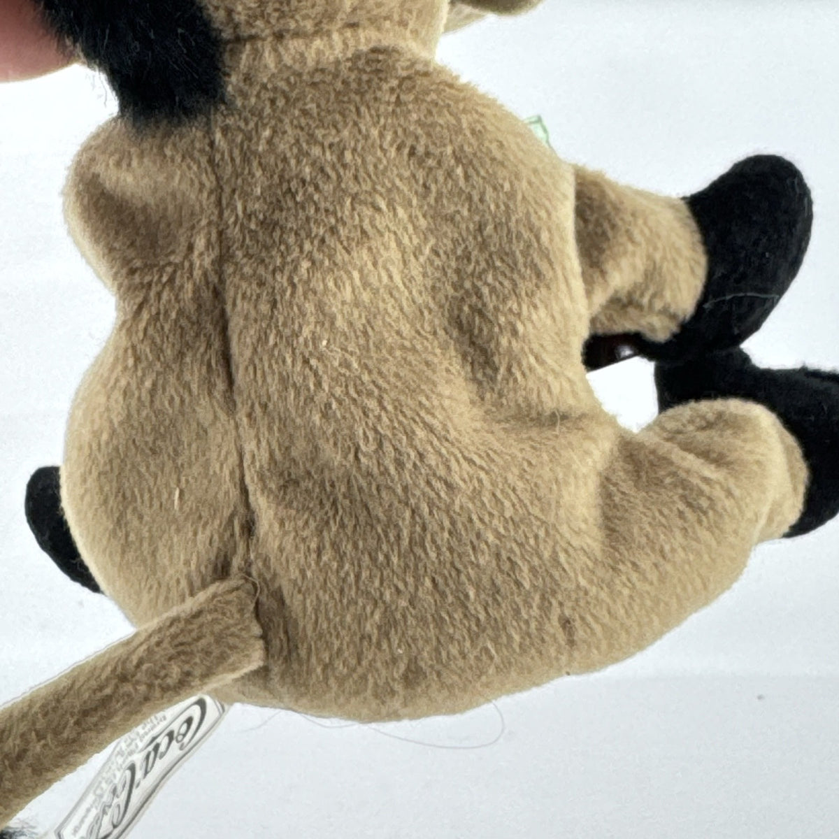 1999 Coca-Cola International collection brown Italy wild boar bean bag plush holding green contour bottle