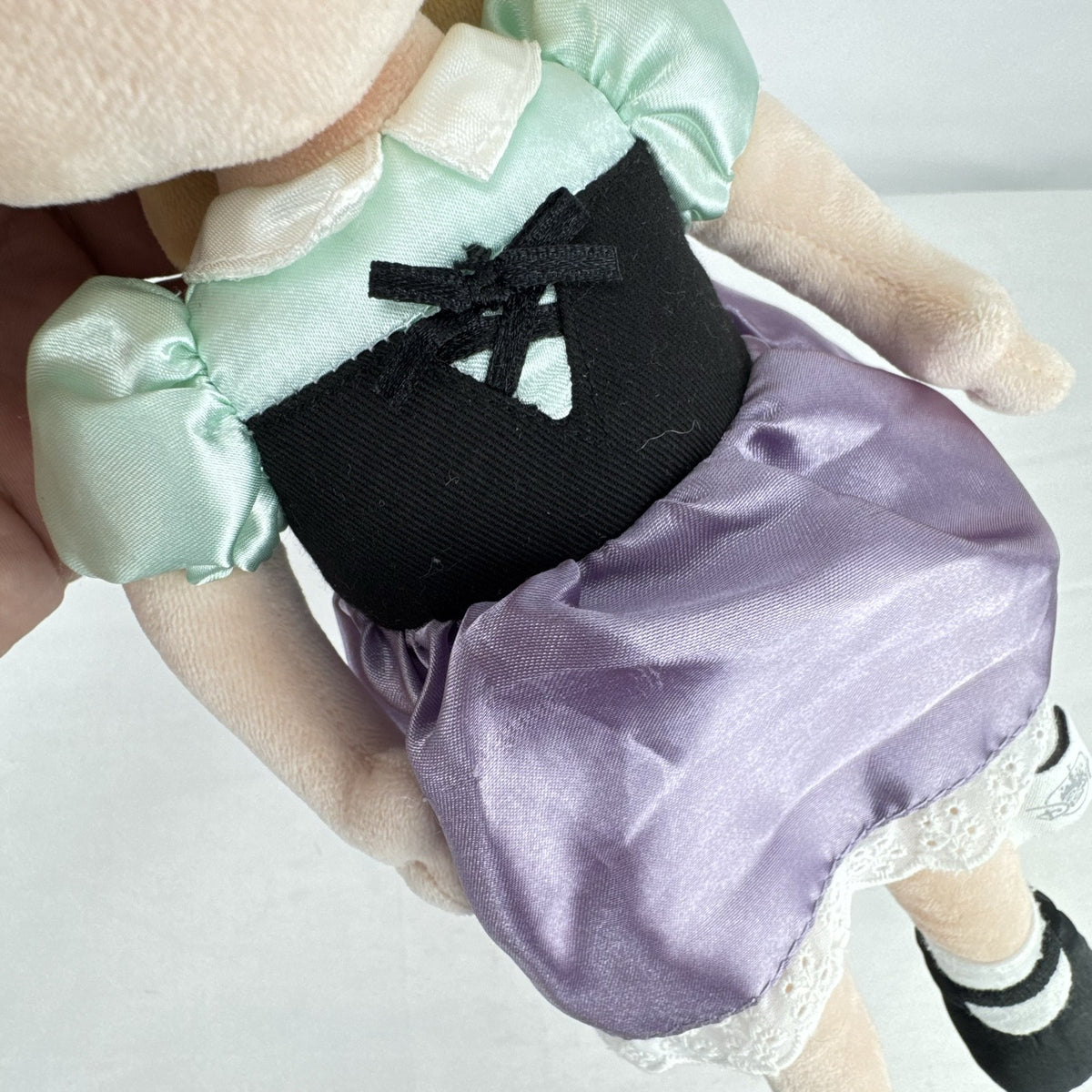 Disney Store Princess Aurora plush doll in Briar Rose peasant dress with lavender satin skirt