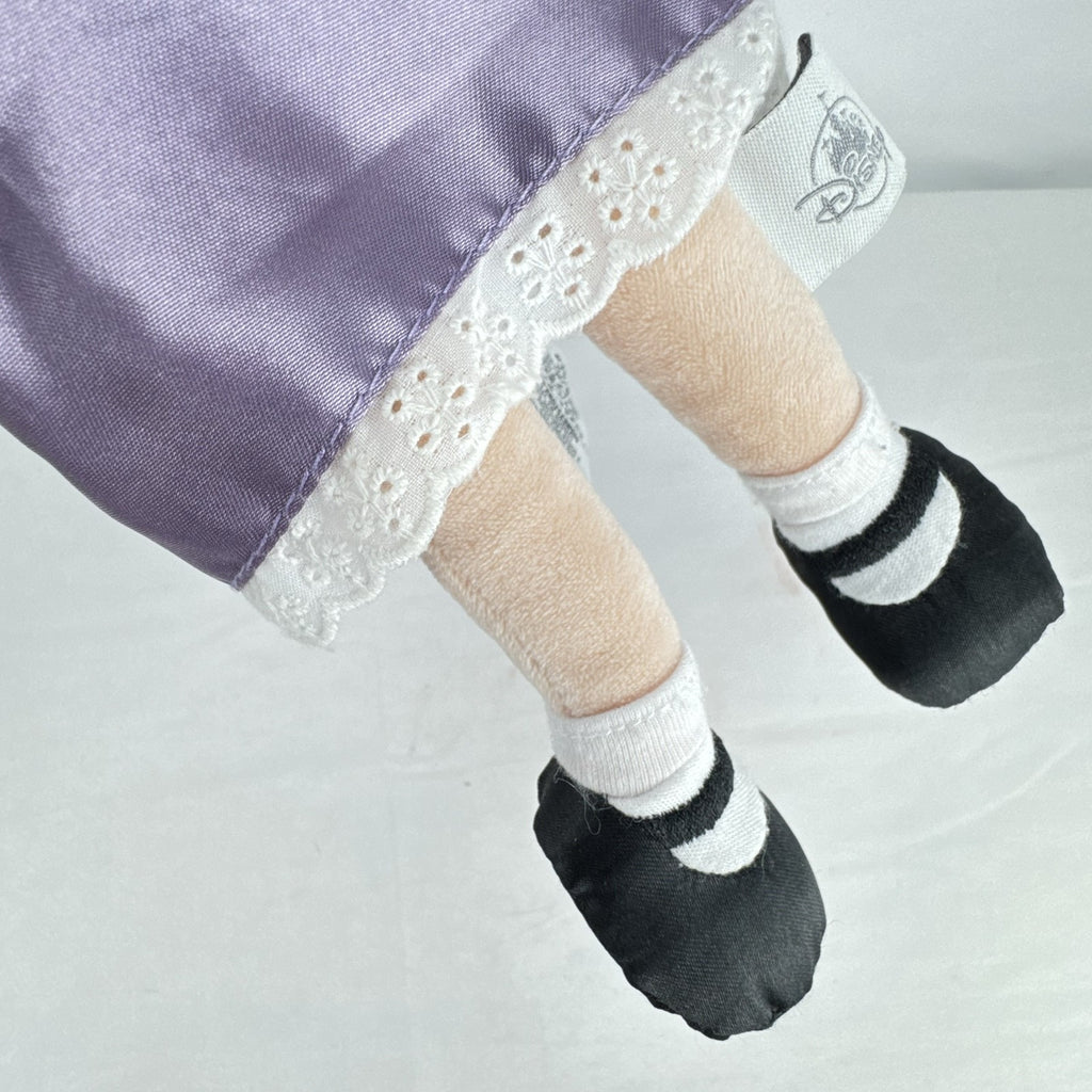 Disney Store Princess Aurora plush doll in Briar Rose peasant dress with lavender satin skirt