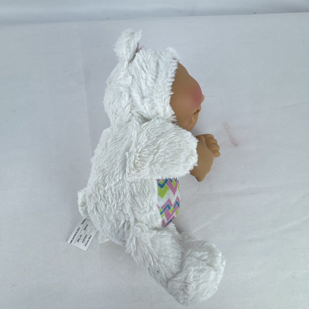JAKKS Pacific Cabbage Patch Kids Cuties 9-inch Easter lamb plush doll in white fleece suit with chevron belly