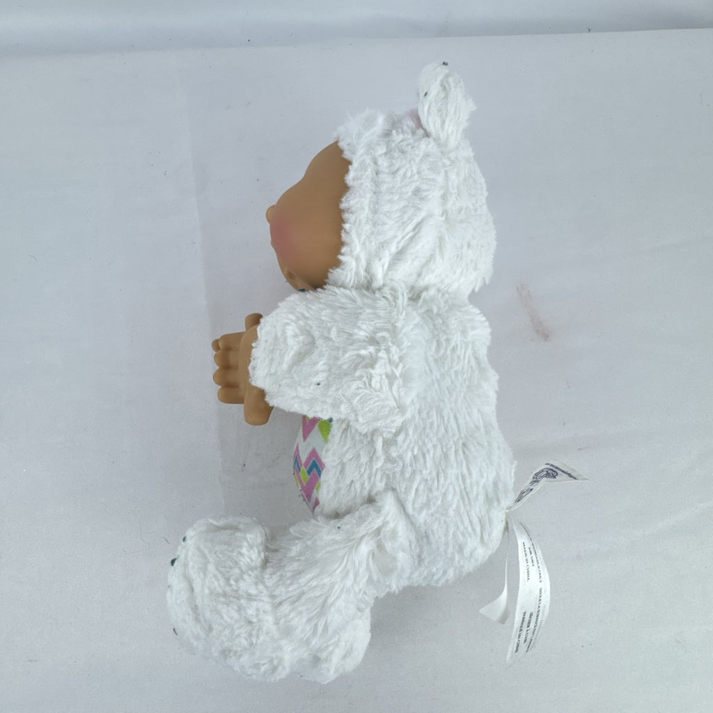 JAKKS Pacific Cabbage Patch Kids Cuties 9-inch Easter lamb plush doll in white fleece suit with chevron belly