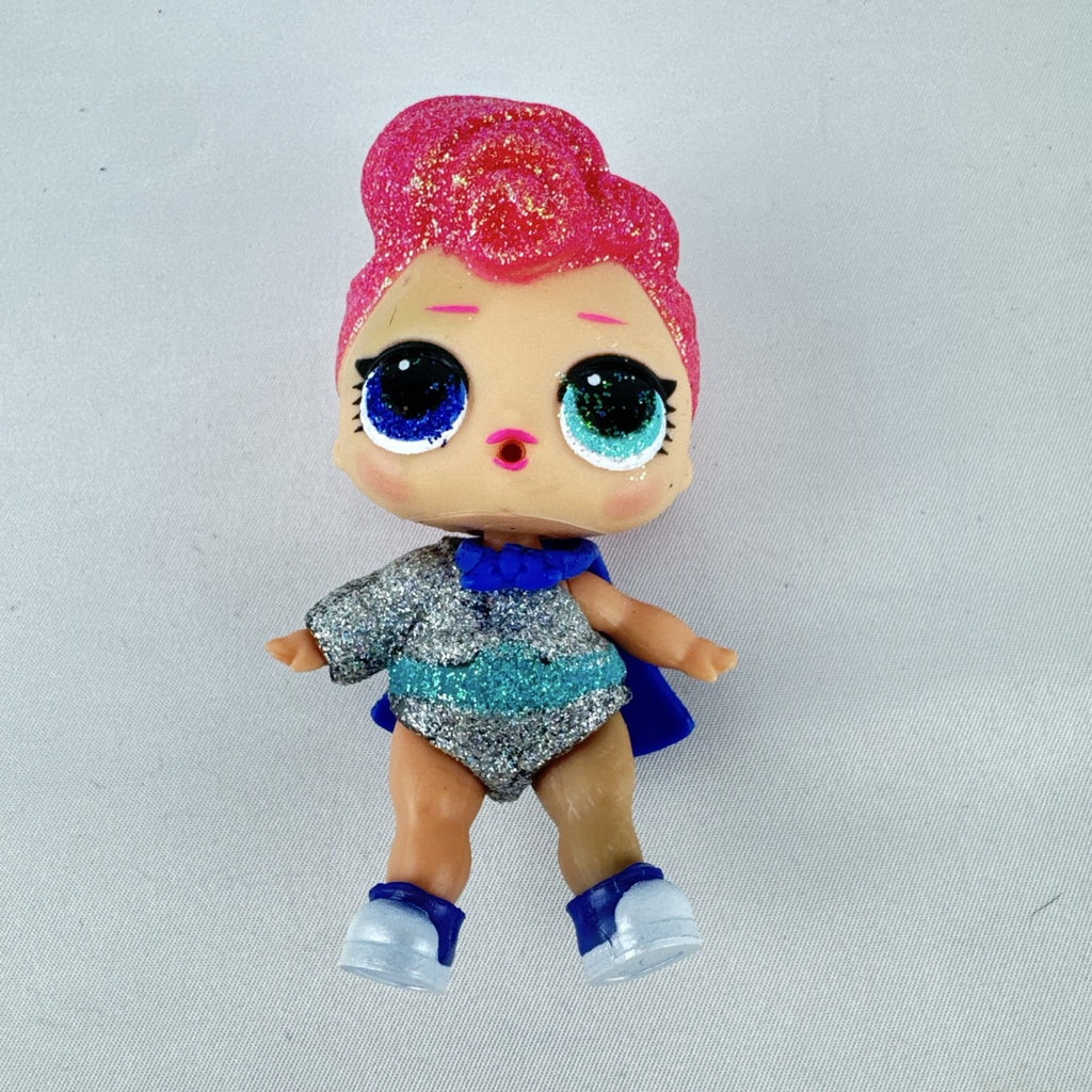 MGA Entertainment LOL Surprise Glitter Series Cosmic Queen 3-inch doll with pink glitter hair and cape