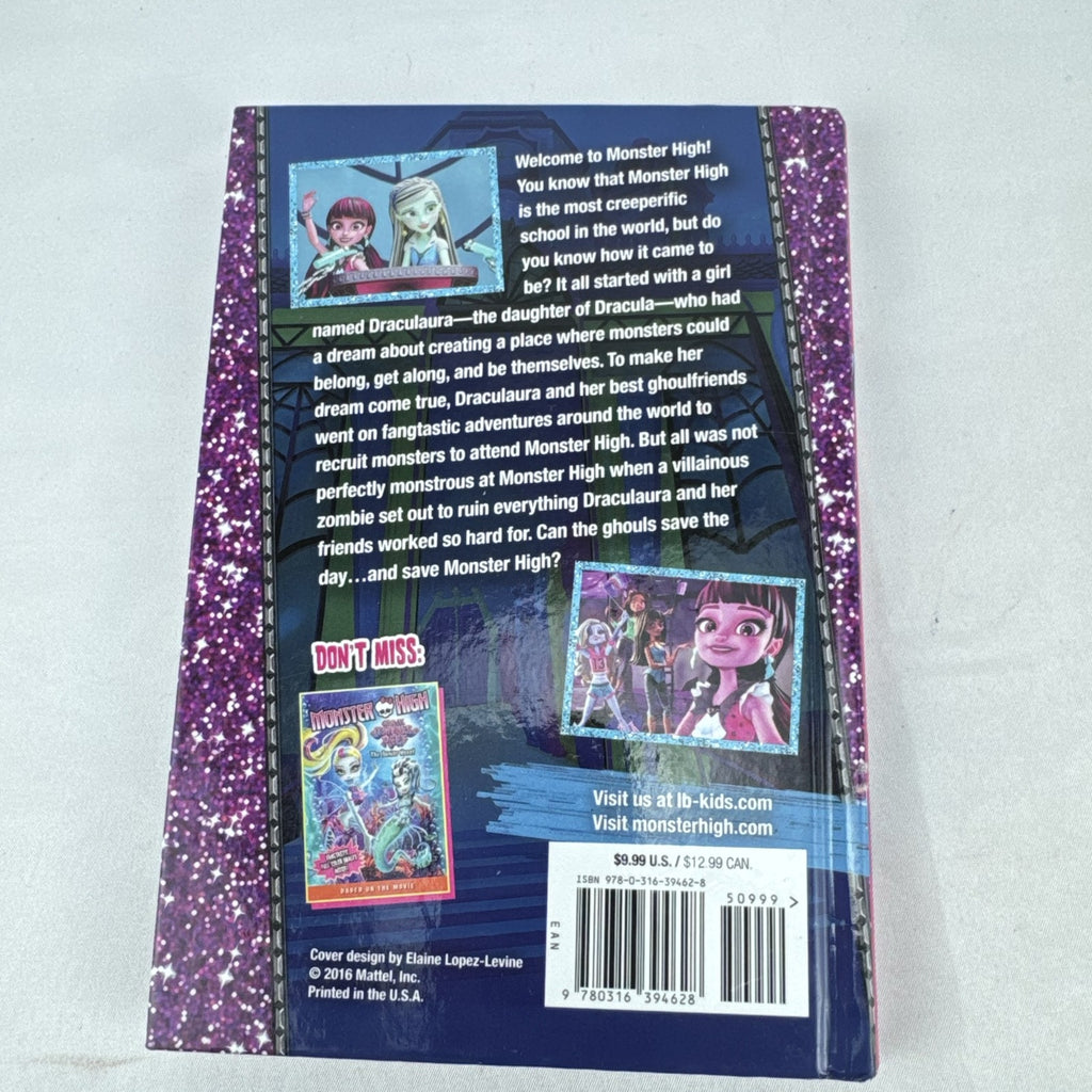 Mattel Monster High The Origin Story deluxe hardcover novel showing cover artwork and spine.
