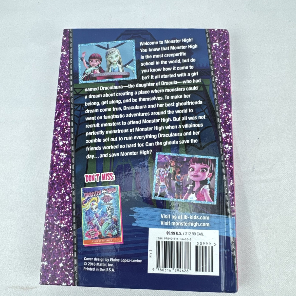 Mattel Monster High The Origin Story deluxe hardcover novel showing cover artwork and spine.