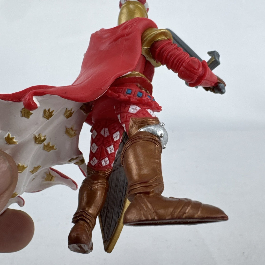 Papo 2007 Red Stag Knight action figure with antler helmet crest, sword, and shield