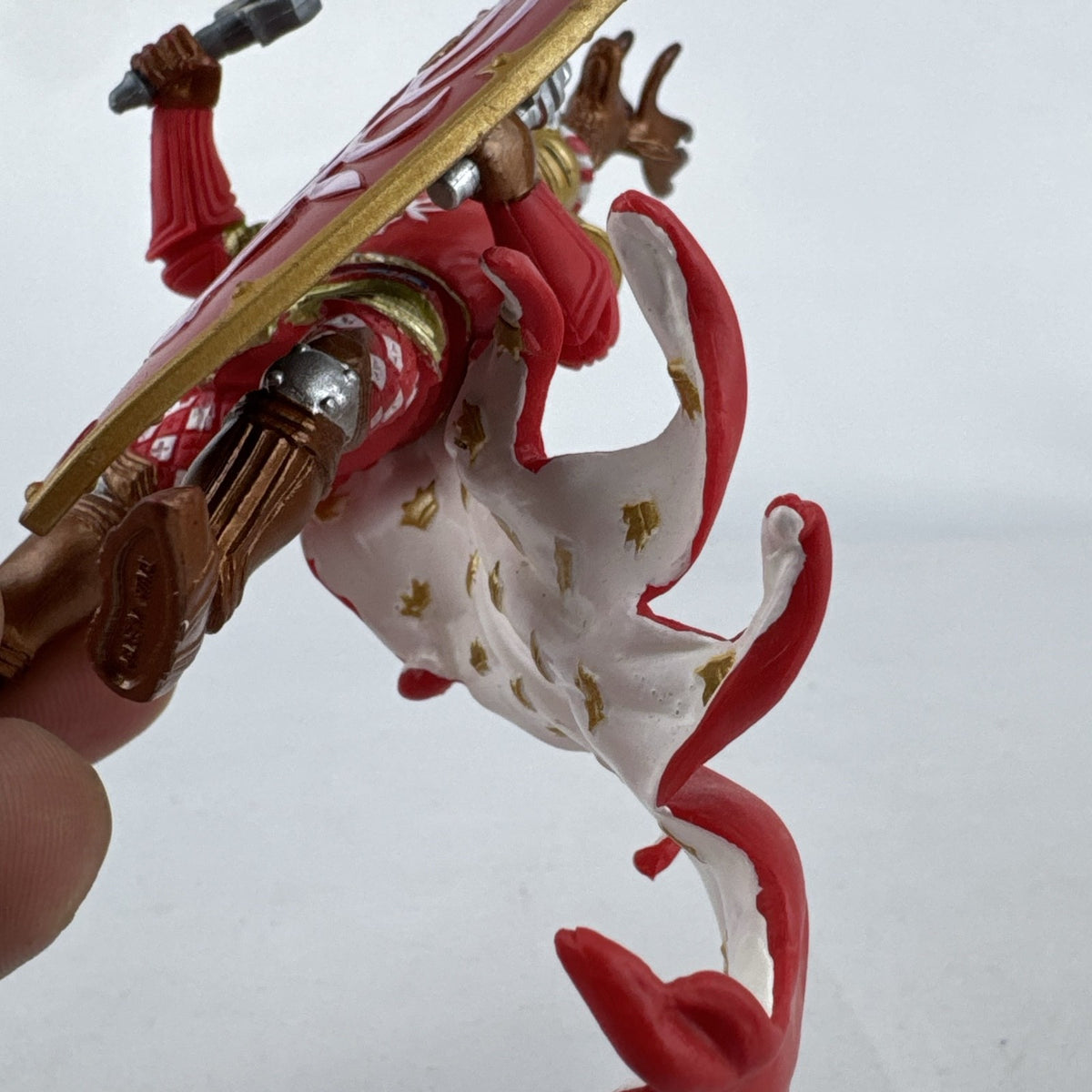 Papo 2007 Red Stag Knight action figure with antler helmet crest, sword, and shield