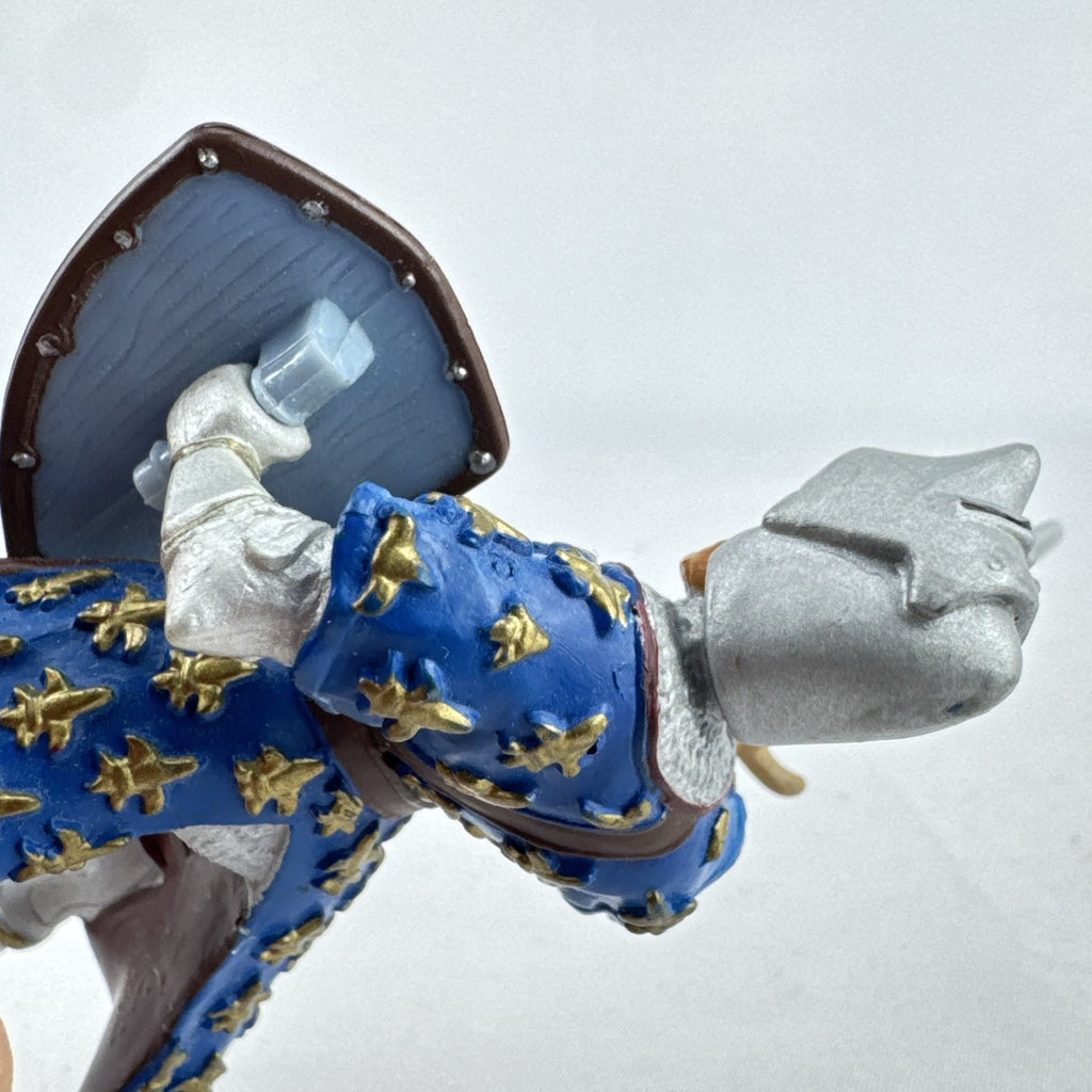 Papo medieval French knight PVC action figure with sword and blue fleur-de-lis shield