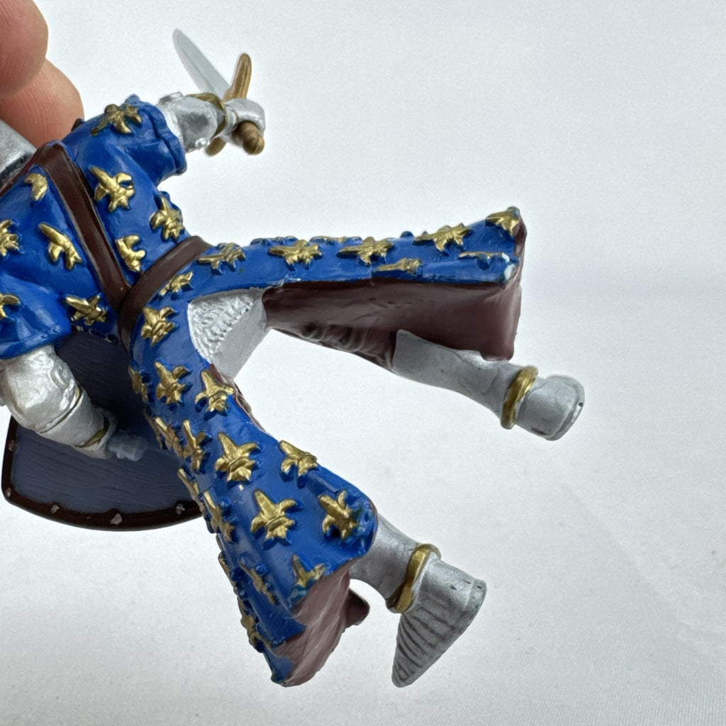 Papo medieval French knight PVC action figure with sword and blue fleur-de-lis shield