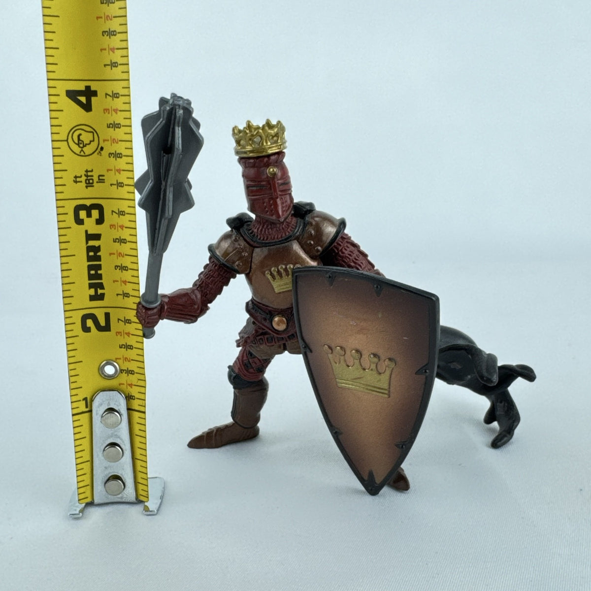 Papo 2007 medieval king knight 4-inch PVC action figure holding a mace and shield