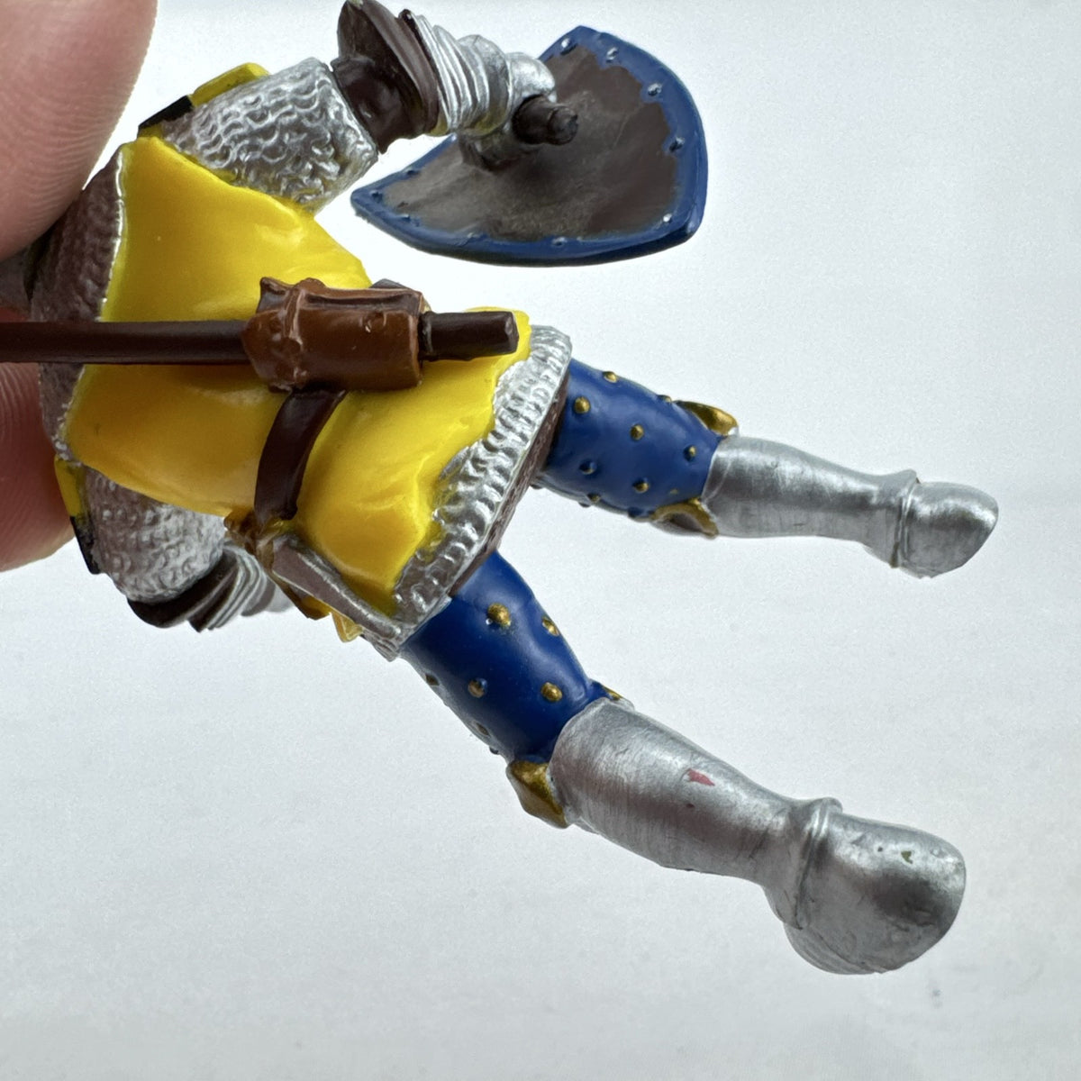 2002 Papo medieval knight action figure in yellow eagle armor with sword and shield