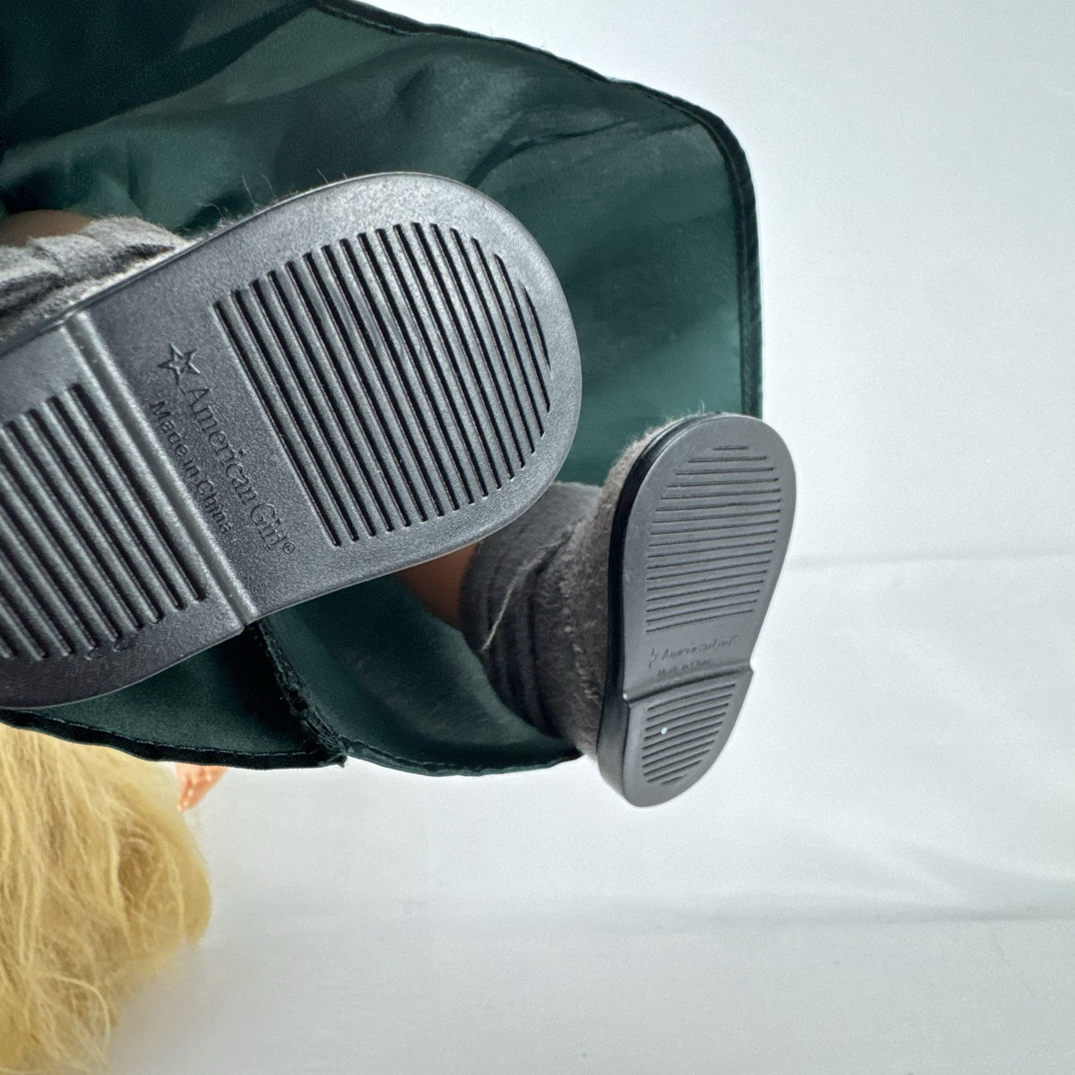 Battat Our Generation 18-inch blonde play doll wearing a green coronation dress and grey shoes