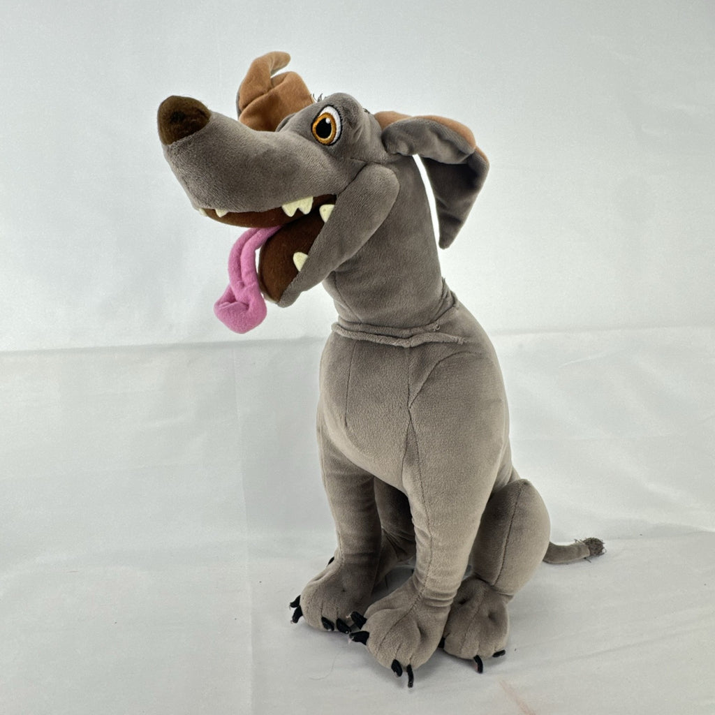 Disney Store Coco Dante dog plush stuffed animal with hanging pink tongue, 16 inches