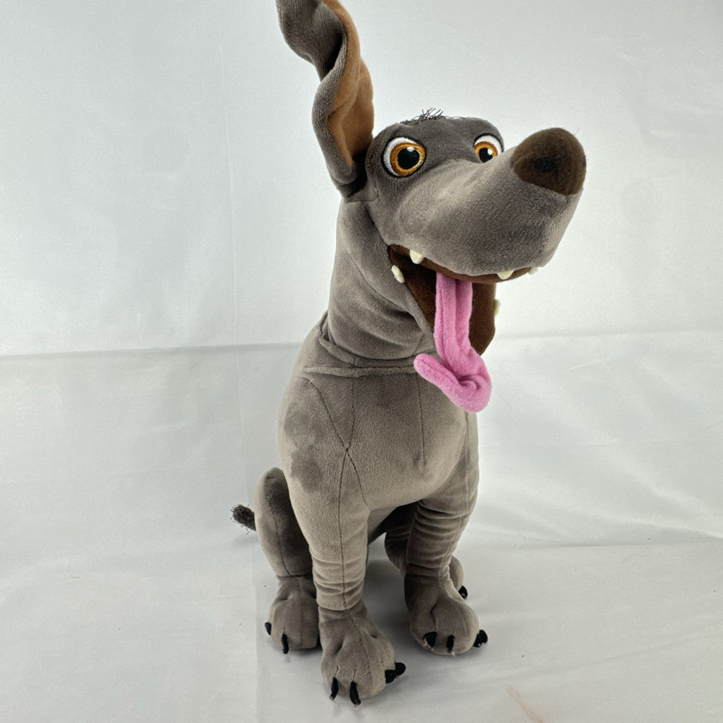 Disney Store Coco Dante dog plush stuffed animal with hanging pink tongue, 16 inches