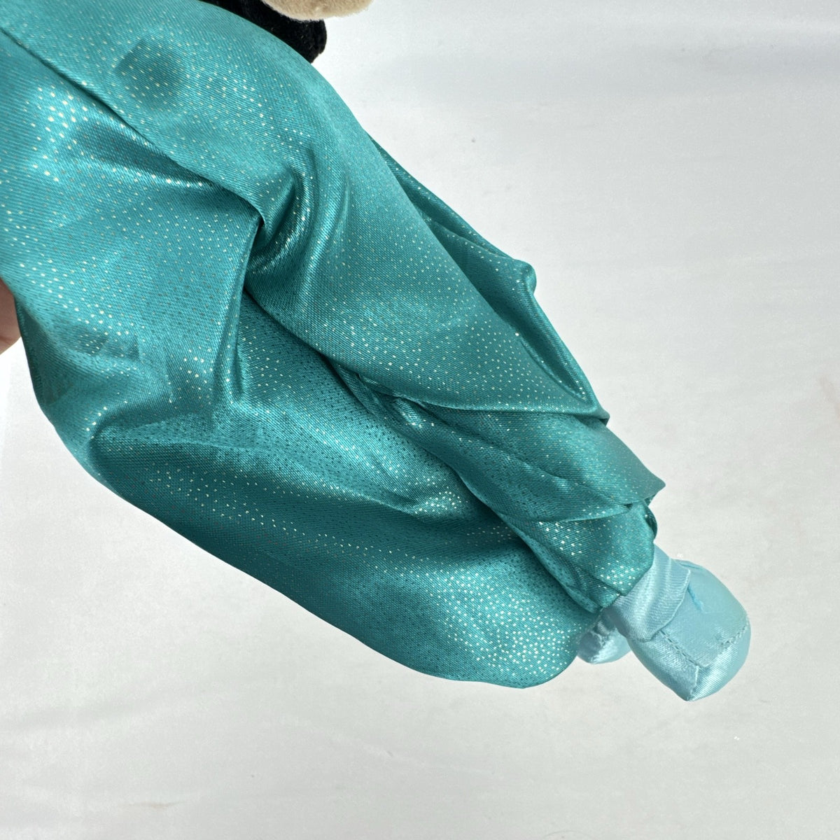 Disney Princess Jasmine 12-inch plush doll wearing teal satin outfit with gold accents