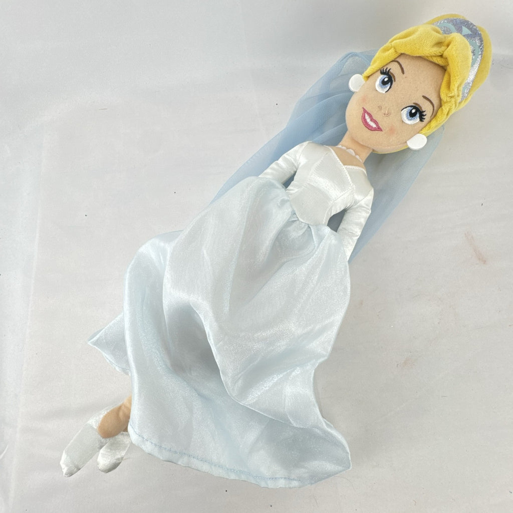 Disney Cinderella bride plush doll in wedding gown with tiara and veil