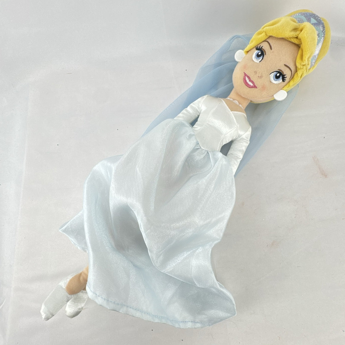 Disney Cinderella bride plush doll in wedding gown with tiara and veil