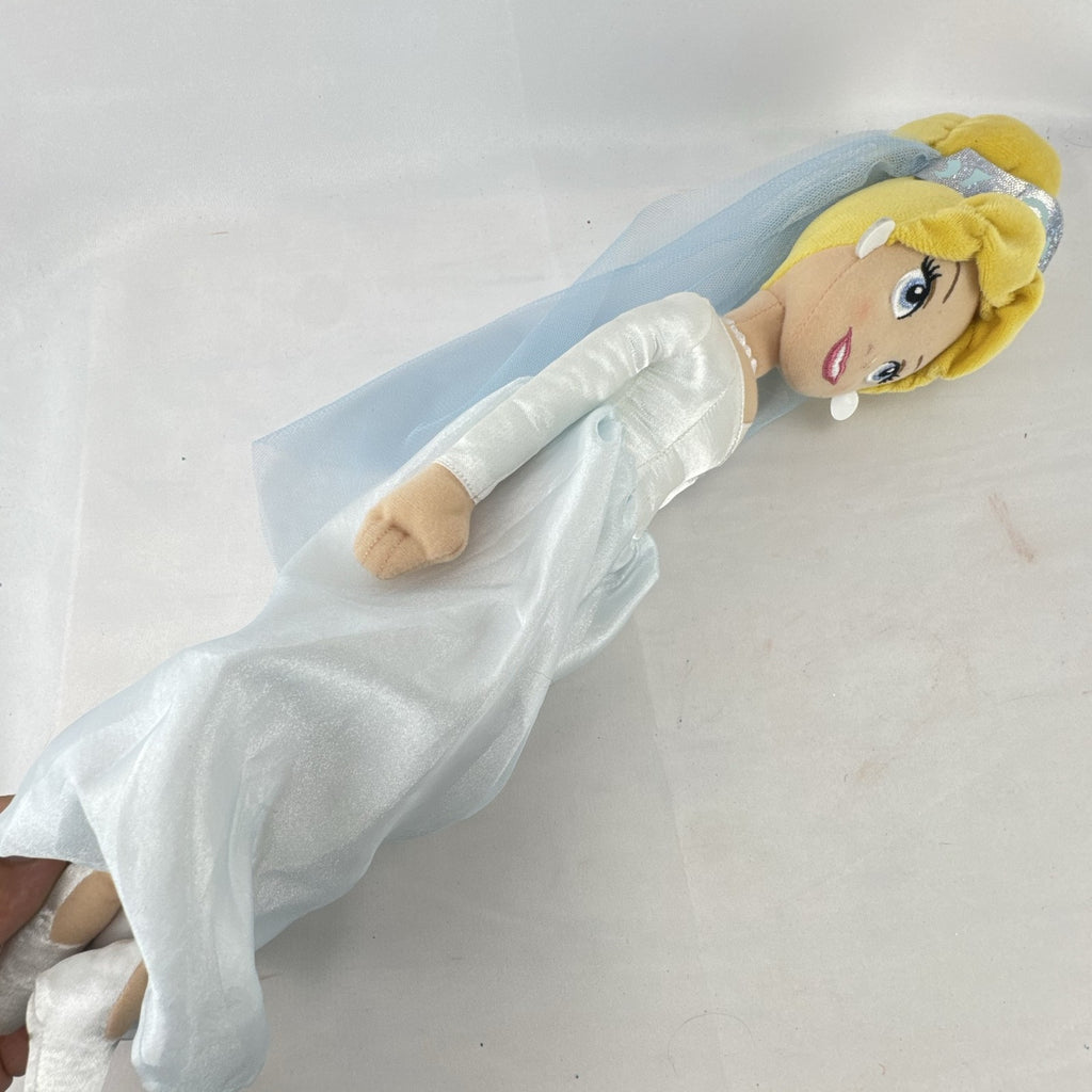 Disney Cinderella bride plush doll in wedding gown with tiara and veil