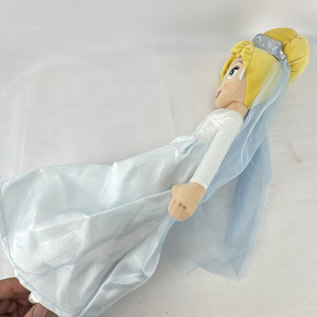 Disney Cinderella bride plush doll in wedding gown with tiara and veil