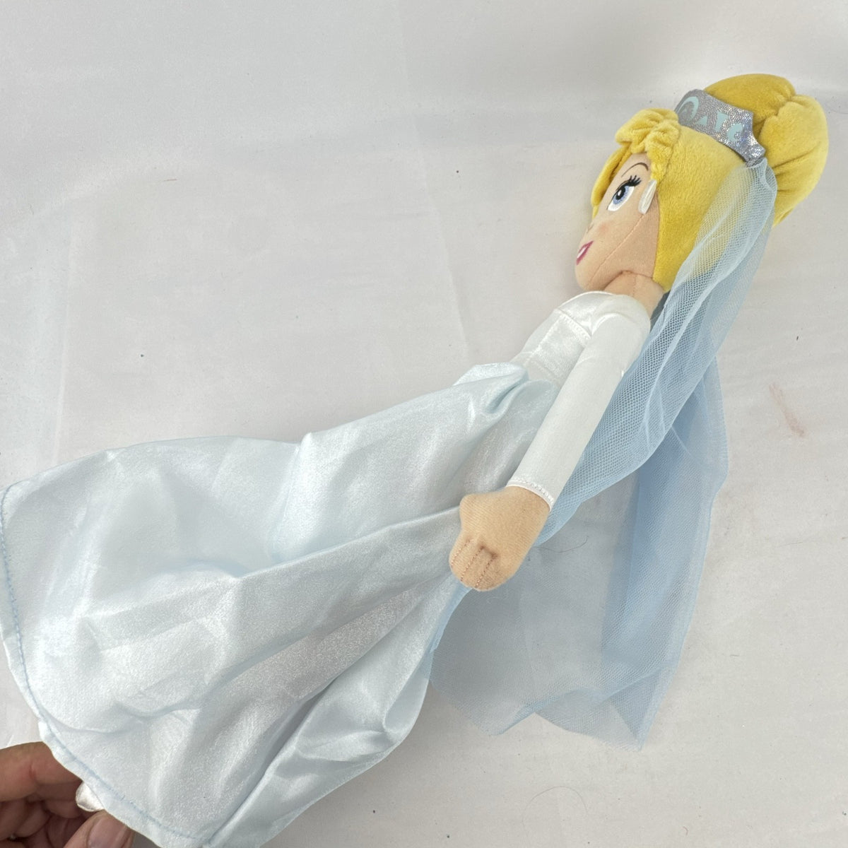 Disney Cinderella bride plush doll in wedding gown with tiara and veil
