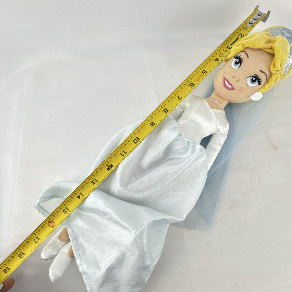 Disney Cinderella bride plush doll in wedding gown with tiara and veil