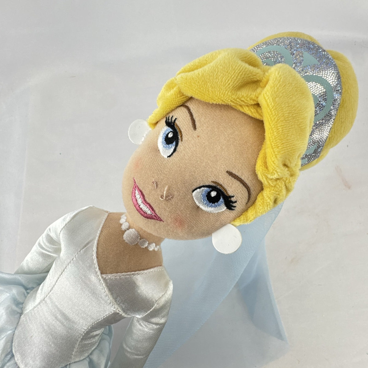 Disney Cinderella bride plush doll in wedding gown with tiara and veil