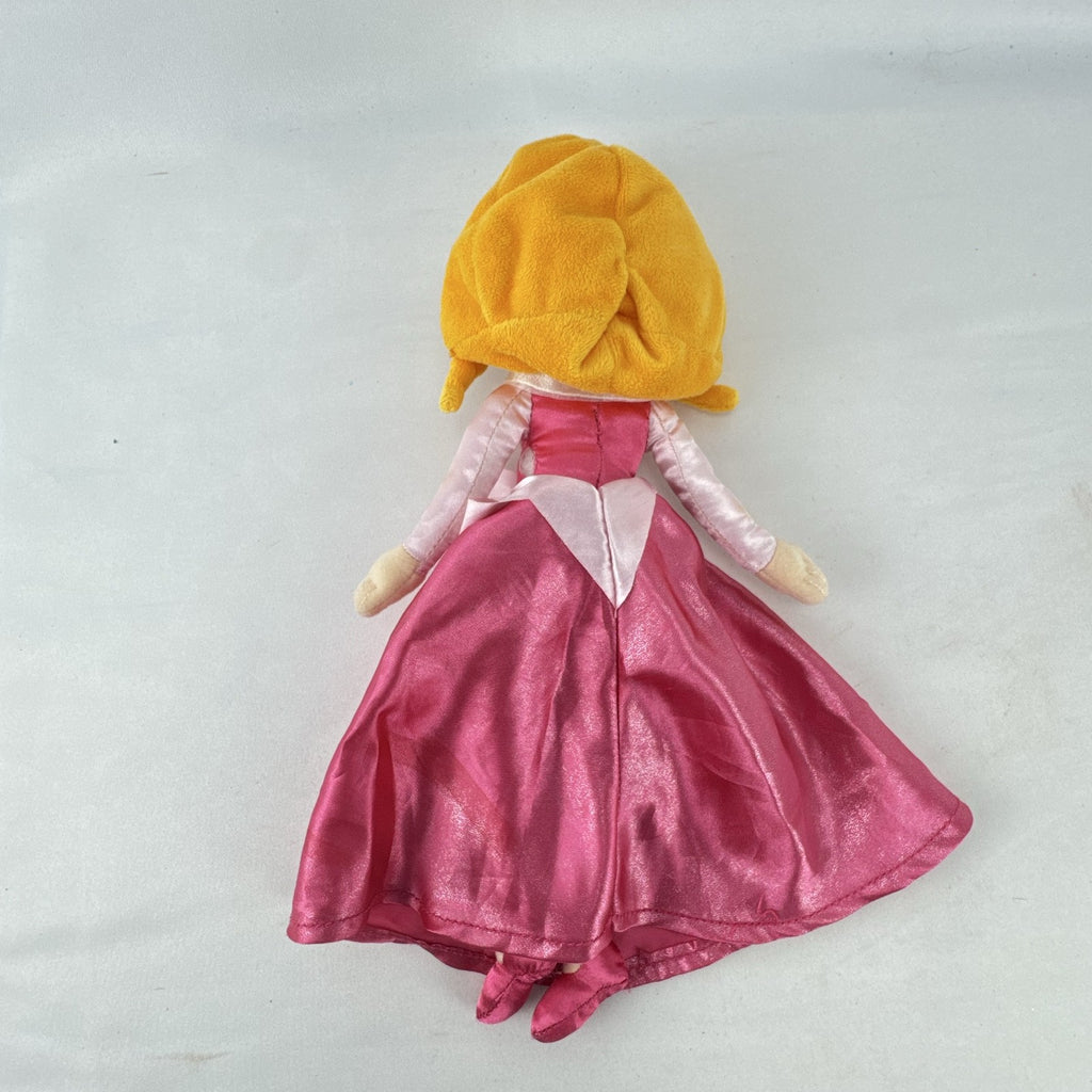 Disney Princess Aurora 10-inch plush doll wearing a pink satin ballgown and golden tiara