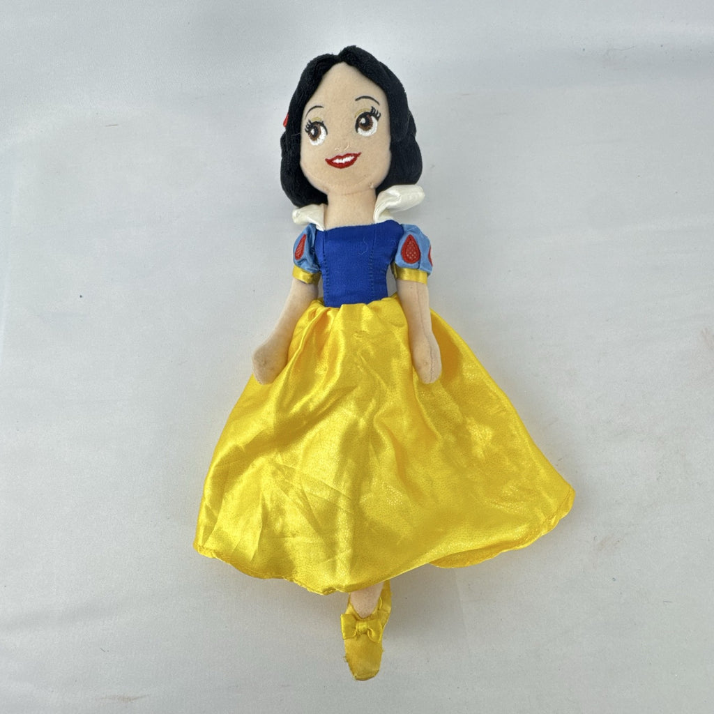 Disney Snow White 11-inch plush doll in yellow shimmer satin gown with bow shoes