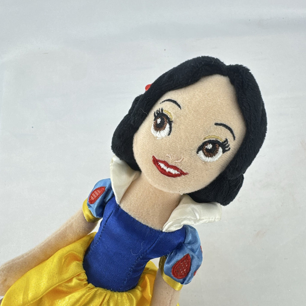 Disney Snow White 11-inch plush doll in yellow shimmer satin gown with bow shoes