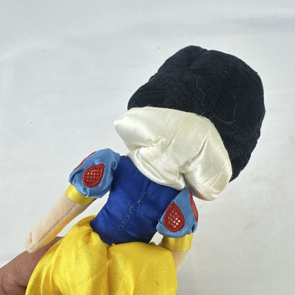 Disney Snow White 11-inch plush doll in yellow shimmer satin gown with bow shoes