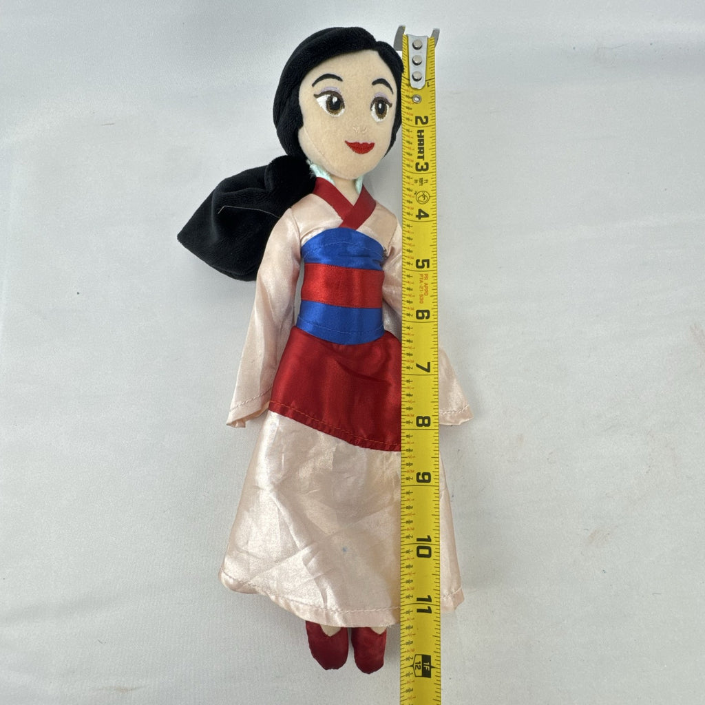 Disney Mulan 12-inch plush doll wearing traditional pink and red satin matchmaker dress