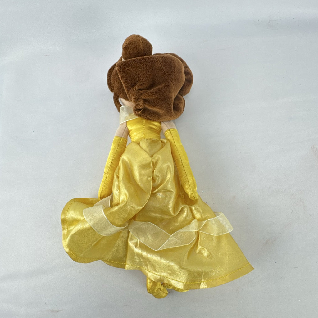 Disney Princess Belle 12-inch plush doll wearing yellow satin ball gown
